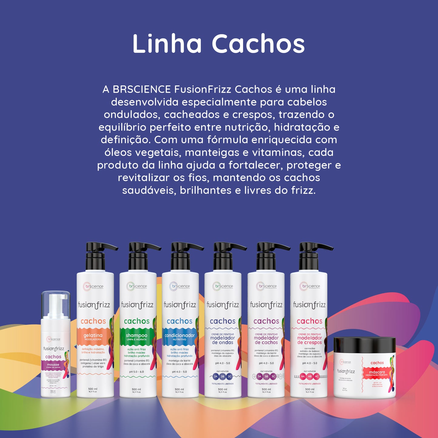 Fusionfrizz Cachos - Creme de Pentear Modelador de Ondas 500ml