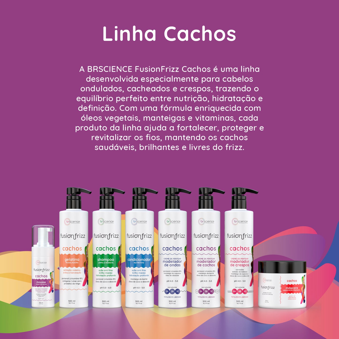 Fusionfrizz Cachos - Creme de Pentear Modelador de Cachos 500ml