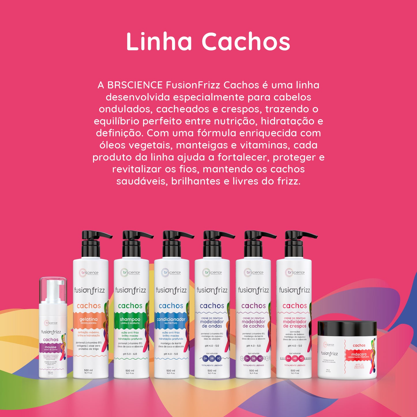 Fusionfrizz Cachos - Creme de Pentear Modelador de Crespos 500ml