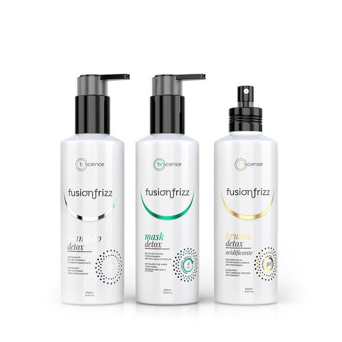 Fusionfrizz Detox Kit - Shampoo + Máscara + Bruma Acidificante - 250ml