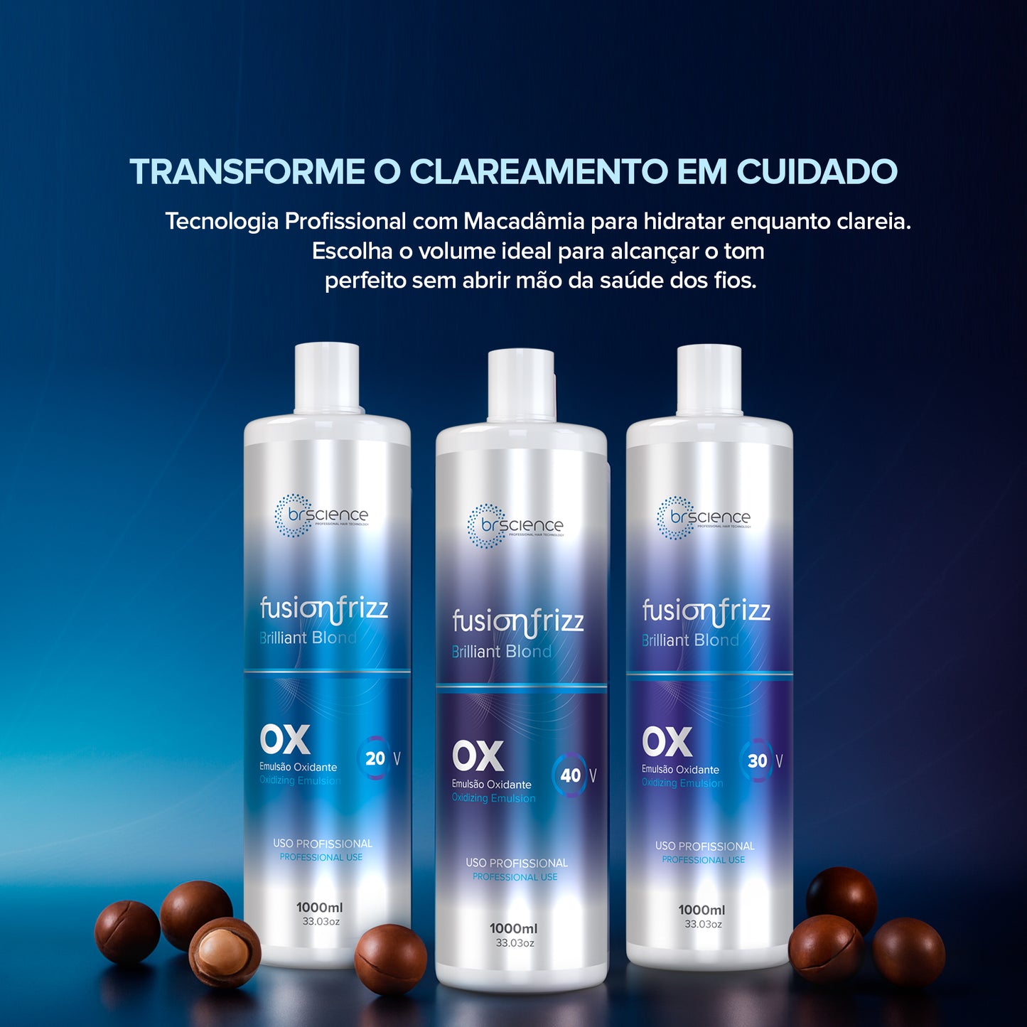 Fusionfrizz Ox Brilliant Blond - Emulsão Oxidante  20v - 1L