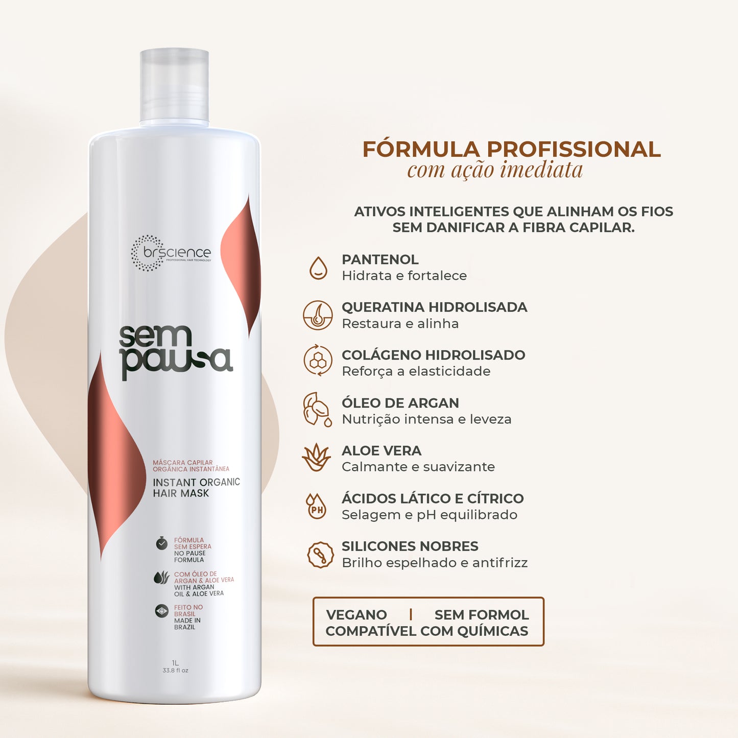 Sem Pausa – Máscara Orgânica Instantânea - 300ml