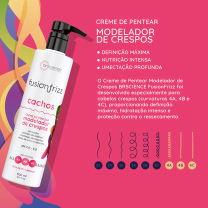 Fusionfrizz Cachos - Creme de Pentear Modelador de Crespos 500ml