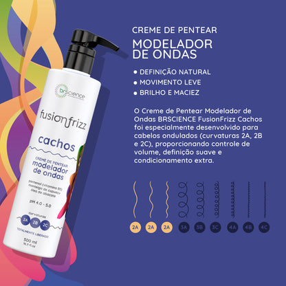 Fusionfrizz Cachos - Creme de Pentear Modelador de Ondas 500ml
