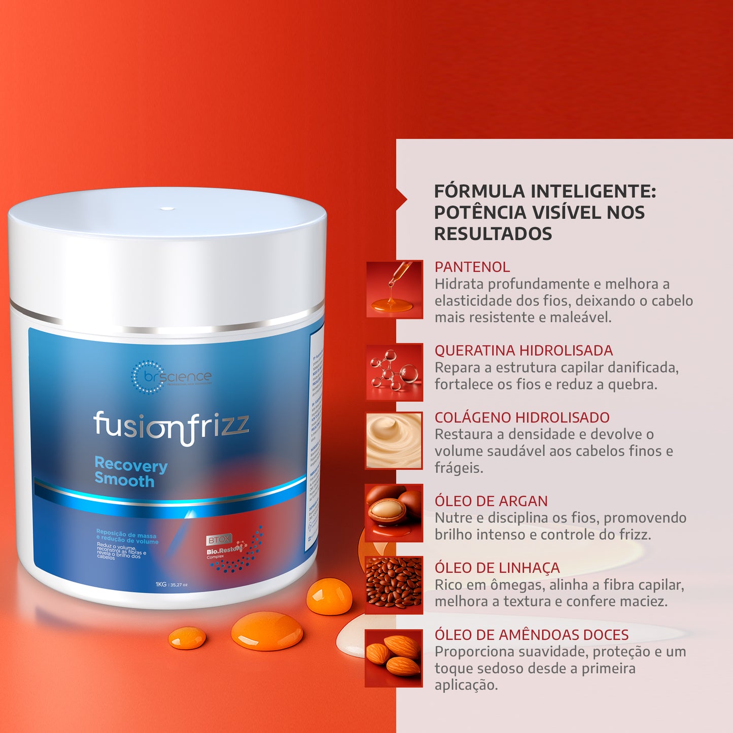 Fusionfrizz - BTX Reconstrutor e Redutor de Volume Recovery Smooth 1kg