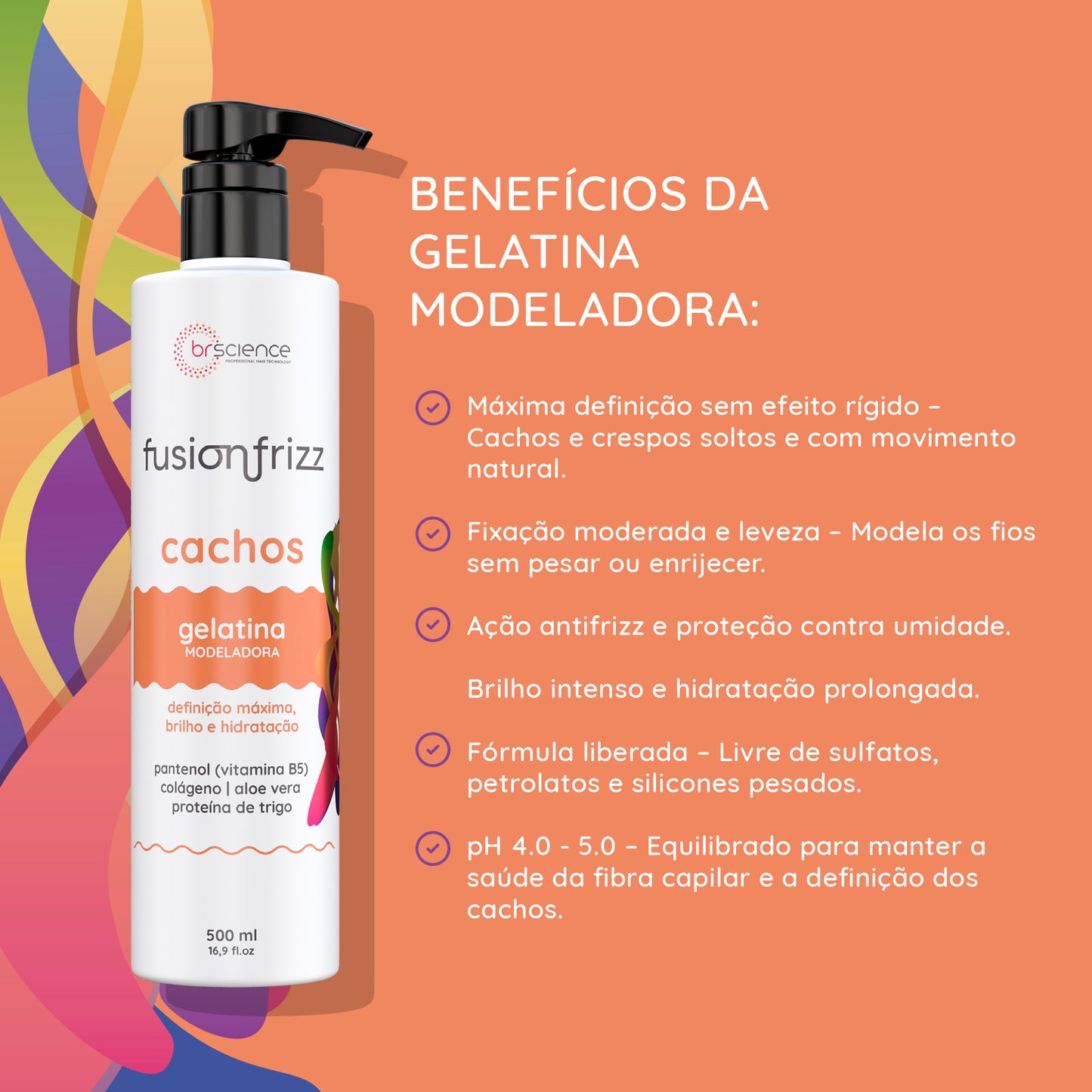 Fusionfrizz Cachos - Gelatina Modeladora 500ml