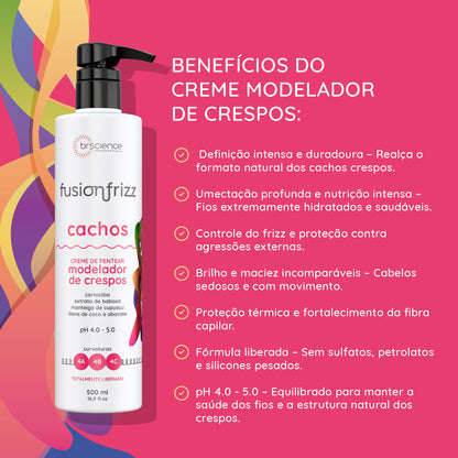 Fusionfrizz Cachos - Creme de Pentear Modelador de Crespos 500ml