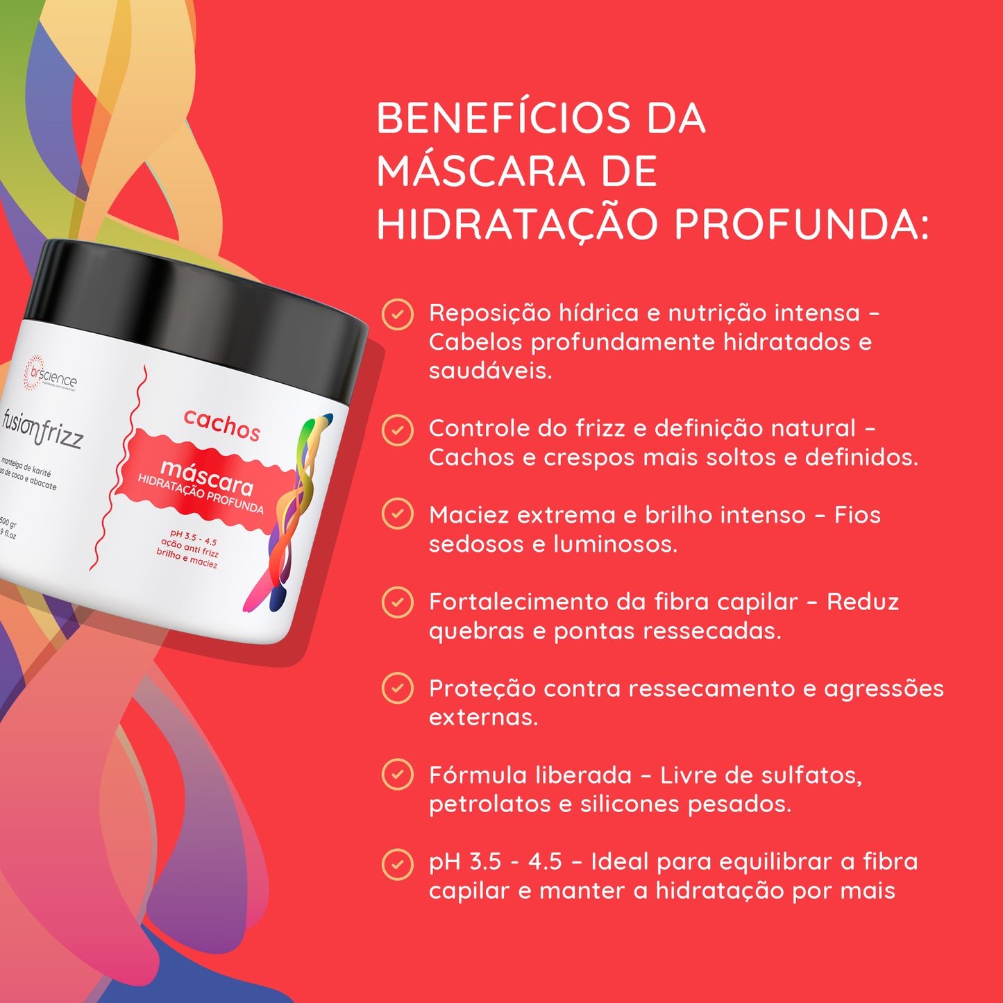 Fusionfrizz Cachos - Máscara de Hidratação Profunda 500gr