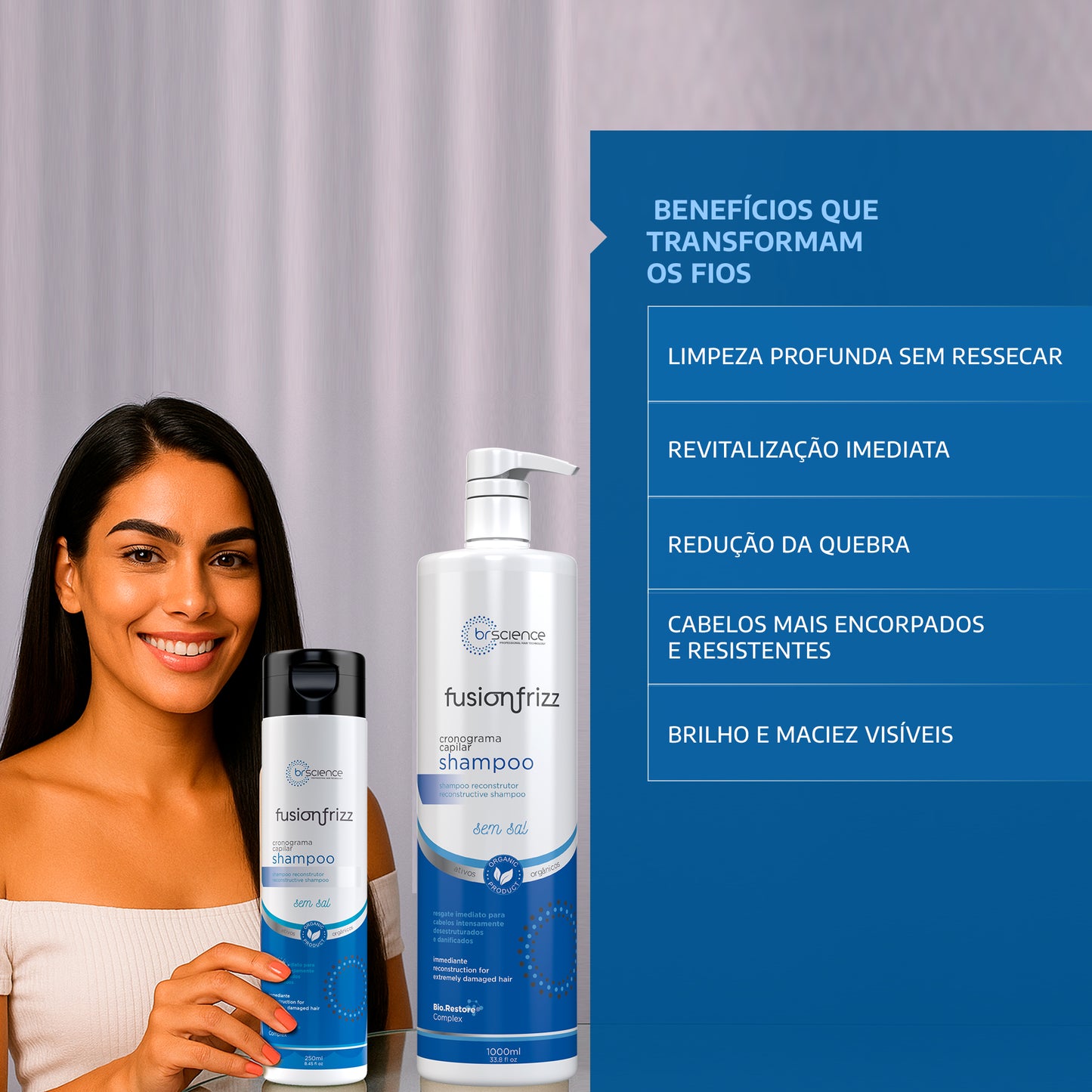 Fusionfrizz - Shampoo Reconstrutor Sem Sal 1L