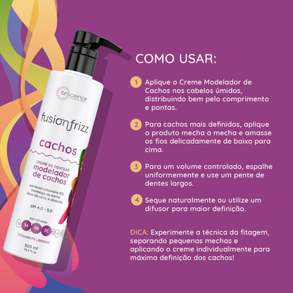 Fusionfrizz Cachos - Creme de Pentear Modelador de Cachos 500ml