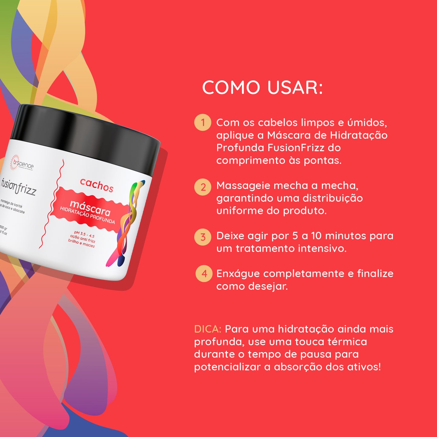 Fusionfrizz Cachos - Máscara de Hidratação Profunda 500gr
