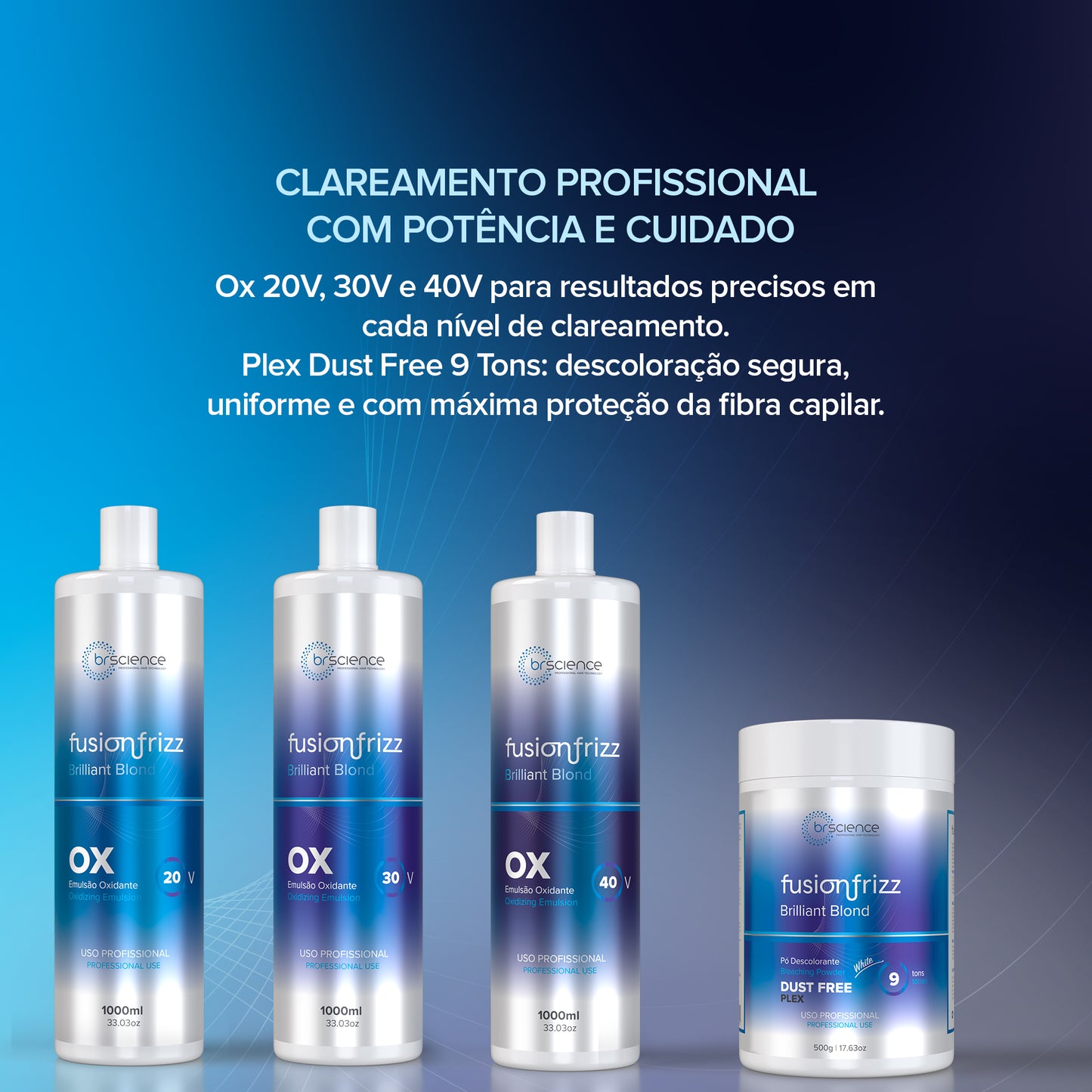 Fusionfrizz Ox Brilliant Blond - Emulsão Oxidante  20v - 1L