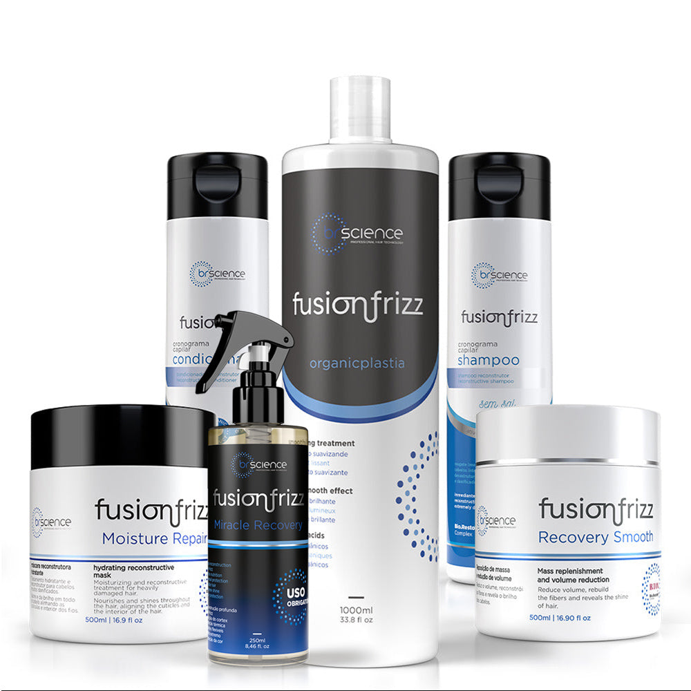 Fusionfrizz - Kit Master Orgânica - Escova Orgânica + Protetor Térmico + Máscara Reparadora + BTX