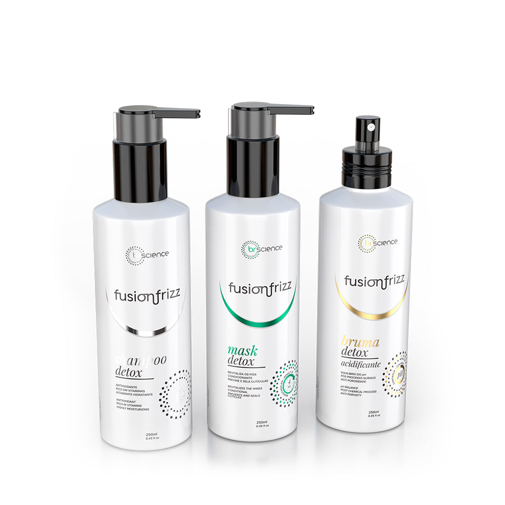 Fusionfrizz Detox Kit - Shampoo, Máscara , e Bruma Acidificante 250ml