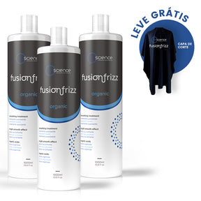 Kit Fusionfrizz - 3 Escovas Progressivas Organic com Capa de Corte Grátis