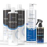 Kit Profissional Fusionfrizz - 3 Escovas Orgânicas + Shampoo Cronograma + Protetor Térmico