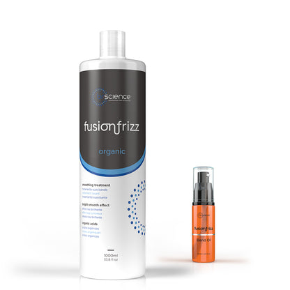 Kit Fusionfrizz: Escova Progressiva Orgânica + Blend Oil Finalizador