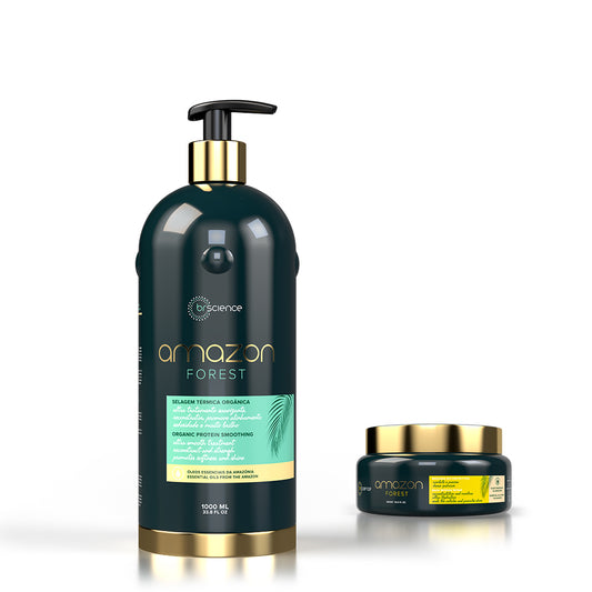 Kit Amazon Forest – Escova Orgânica + Máscara de Reconstrução 300g