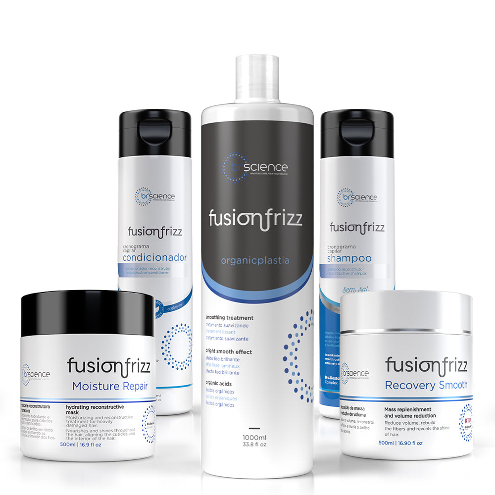 Fusionfrizz - Kit Master Orgânica - Escova Orgânica + Protetor Térmico + Máscara Reparadora + BTX