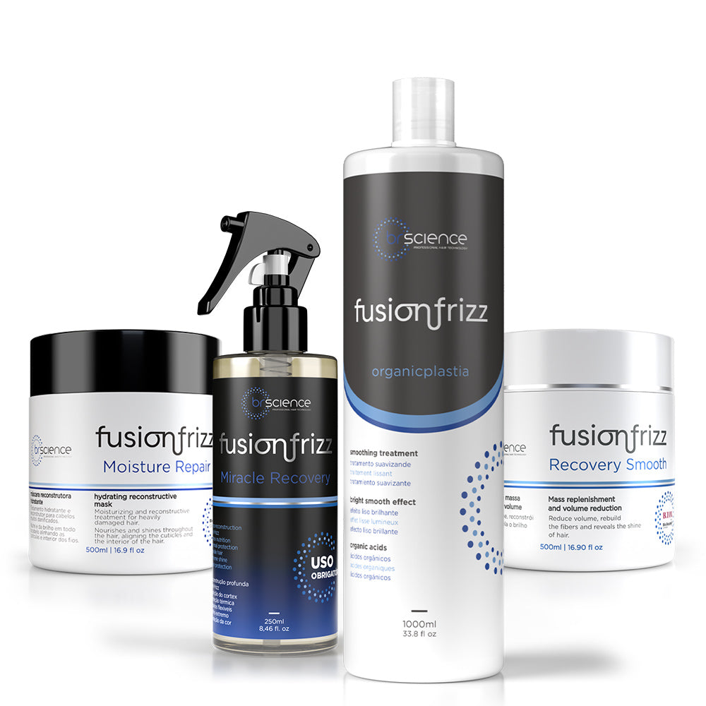 Fusionfrizz - Kit Orgânica, Máscara Moisture Repair, BTX Recovery Smooth, Miracle Recovery